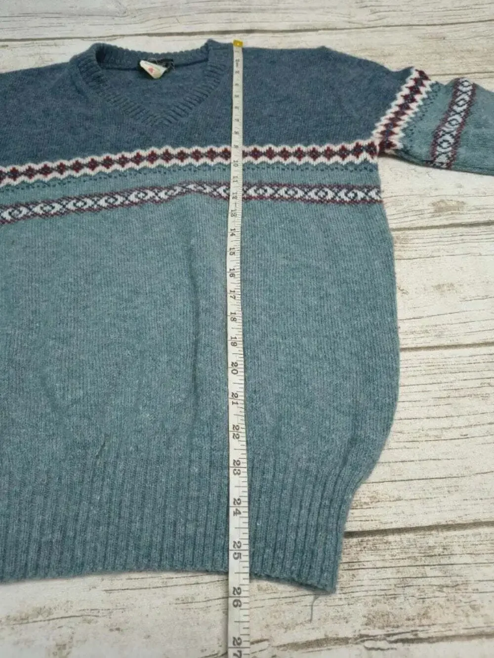 Club International Fair Isle Wool Blend Lightweight Sweater Size Small